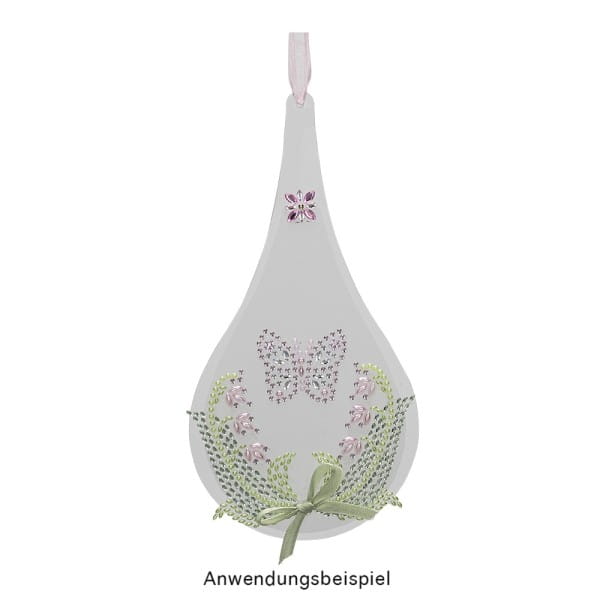 Windradfolien-Scheiben, Tropfen, 11,3cm x 22cm, transparent, mit Loch, 20 Stück
