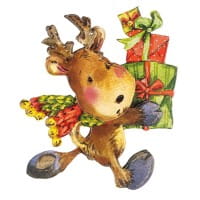 3-D Motive, Niedliche Weihnachts-Elche, 8-9,5cm, 10 Motive