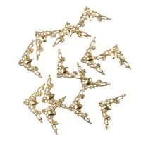 Metall-Ornamente, Design 18, 5,8cm x 3cm, hellgold, 13 Stück