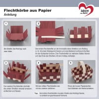 Flechtkörbe aus Papier, zum Selberflechten, 12cm x 8cm x 6,5cm, Braun-,Grau-,Beigetöne, 10 Stück