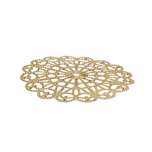 Metall-Ornamente, Design 34, Ø 8,1cm, hellgold, 3 Stück