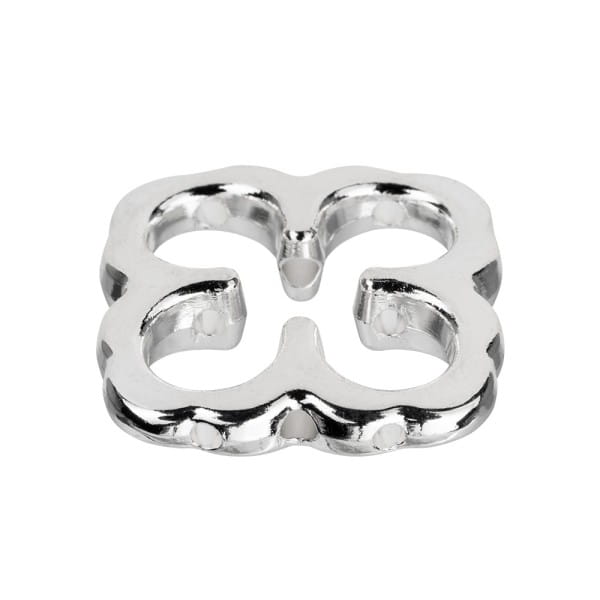 Perlenrahmen, Design 4, 1,8cm x 1,8cm, silberfarben, 33 Stück