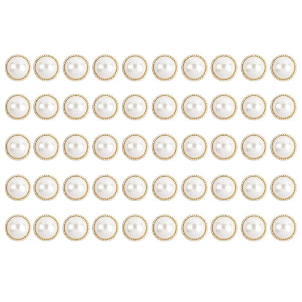 Premium-Schmucksteine, Perlen-Zierstein 1, Ø 1,5cm, hellgold, perlmutt, 50 Stück