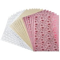 Effekt-Papiere, Glitzer-Mix, DIN A4, selbstklebend, 3 verschiedene Designs, 20 Stück