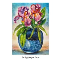 Diamond-Painting-Grußkarte, Lilien in Vase, 11,5cm x 16,5cm, inkl. Zubehör