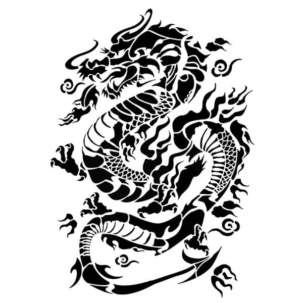 Laser-Kunststoff-Schablone, DIN A4, Drache