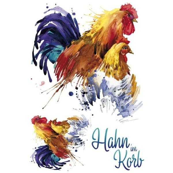 Color Bügeltransfer, DIN A4, Huhn & Hahn