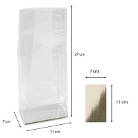 Blockbodenbeutel, 11cm x 7cm, 27cm hoch, mit Einlegeboden, 30 Stück