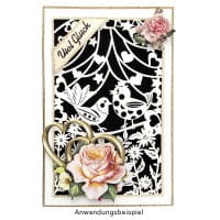 Laser-Grußkarte "Hochzeit 5", 12cm x 18cm, mit Umschlag & violettem Einleger