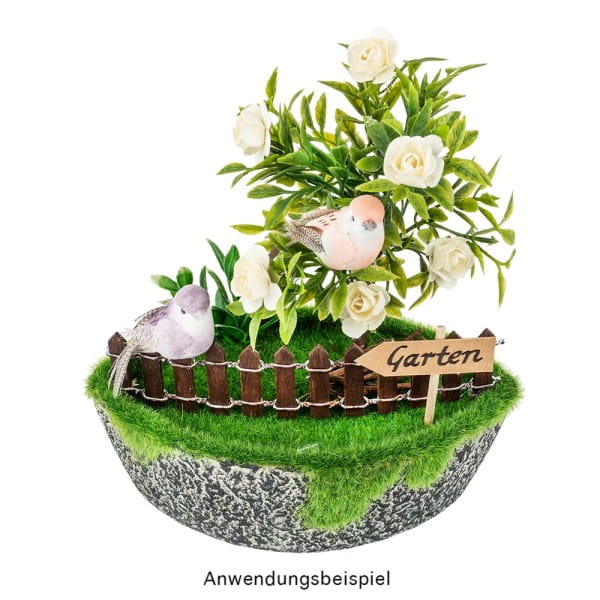 Deko-Federvögel, 5cm x 2,4cm x 2,3cm, 5 verschiedene Farben, 10 Stück