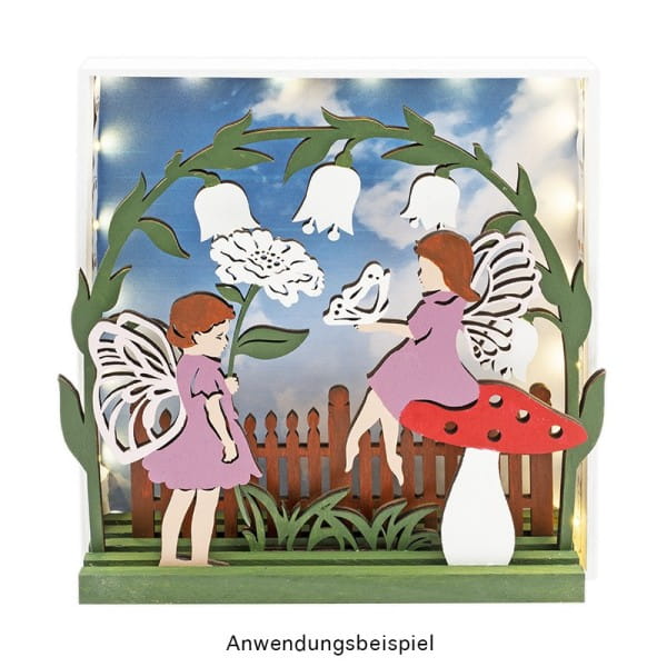 3-D Landschaft zum Stecken, Elfen, Podest & versch. Holzelemente, 7-teilig