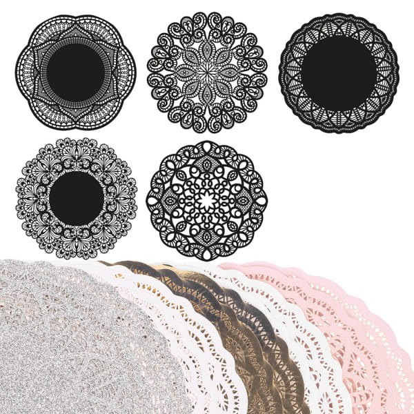 Glückstreffer-Set, XL-Laser-Ornamente, Zierdeckchen, 50 Stück