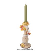 LED-Stabkerzen, grün, Ø2cm, 19cm hoch, LED in warmweiß, mit Flacker-Effekt und Timer, 2 Stück