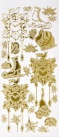 Sticker, Schlittschuhe & Kuckucksuhren, Spiegelfolie, gold