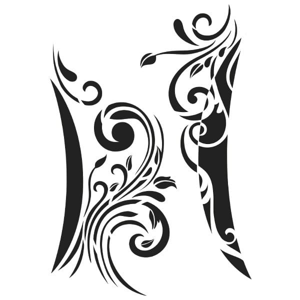 Laser-Kunststoff-Schablone, DIN A3, Schlanke Linie, Schwung-Design