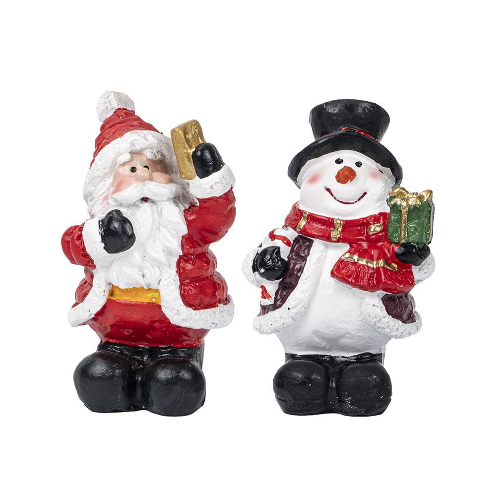 Deko-Figuren, Schnee- & Weihnachtsmann, 2 Stück | Weihnachts-Figuren | Basteln Weihnachten | Bastelbedarf für Anlässe
