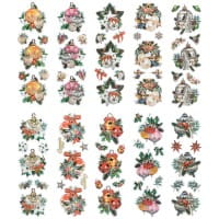 Transparent-Stickerbogen, Weihnachts-Baumschmuck, verschiedene Designs, 10cm x 30cm, 10 Bogen