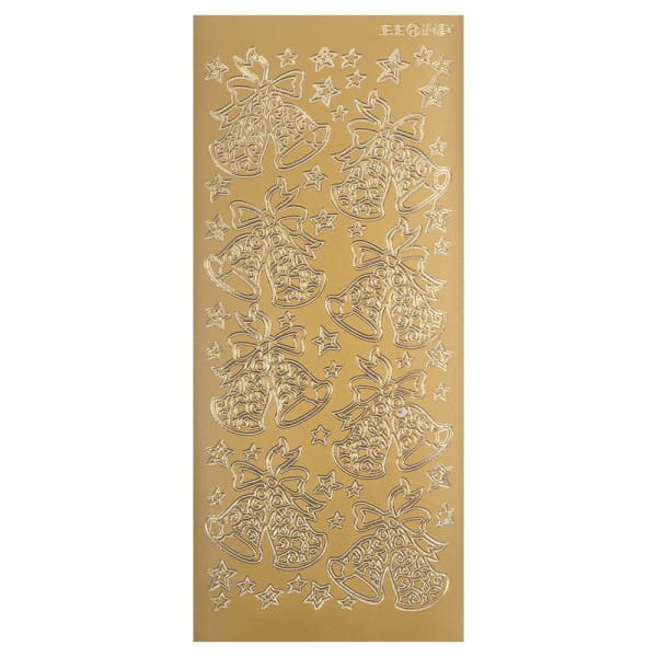 Sticker, Weihnachtsglocken, gold