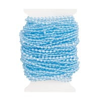 Perlen-Band, 10m lang, Perlen: Ø 3mm, transparent, hellblau