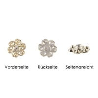 Premium-Schmucksteine, Zierblüte 4, Ø 1,9cm, hellgold, Glaskristallen, 40 Stück