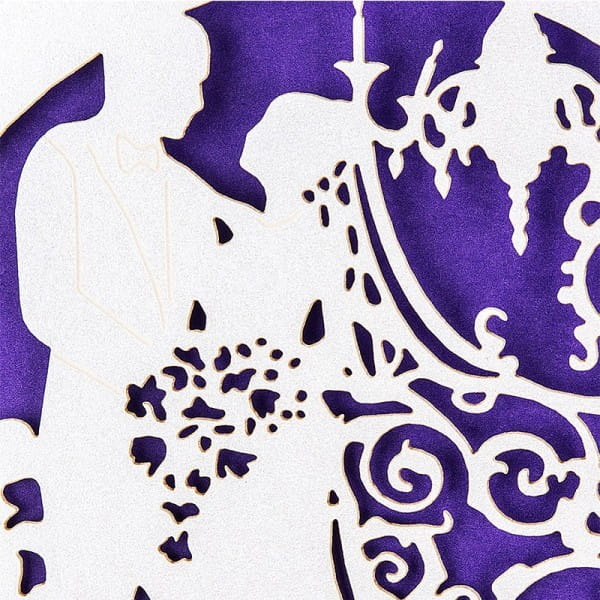 Laser-Grußkarten, Zur Hochzeit 1, 11,3cm x 16,1cm, naturweiß, inkl. Einleger & Umschläge, 10 Stück