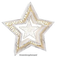 LED-Drahtstern, Ø12cm, 15 LED-Lichter in Warmweiß, inkl. Timer-Funktion