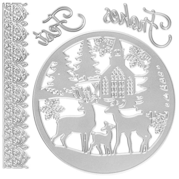 Stanzschablonen, Winterszene 2, 4 Stück
