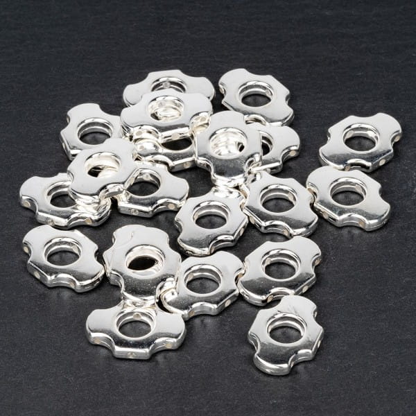 Perlenrahmen, Design 5, 1,9cm x 1,3cm, silberfarben, 33 Stück