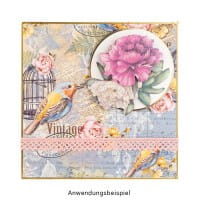3-D Motive, Vintage-Rosen, mit Perlmutt-Leinenstruktur, 7-10,5cm, 10 Motive