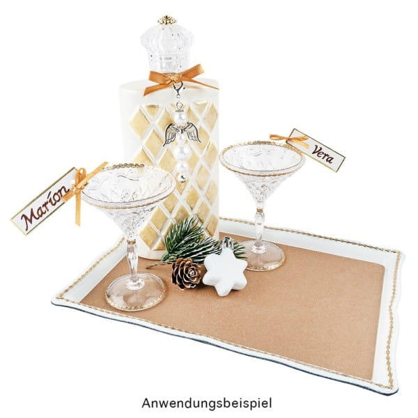 Zier-Glasflasche, Oxford, 18cm x 7,5cm x 4,2cm, max. Füllmenge: 250ml