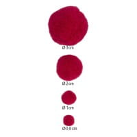 Pompons, Violett- & Rosatöne, versch. Farben und Größen, 500 Stück