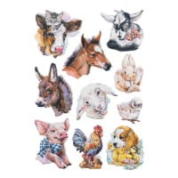 3-D Relief-Sticker, Tiere 5, verschiedene Größen, selbstklebend