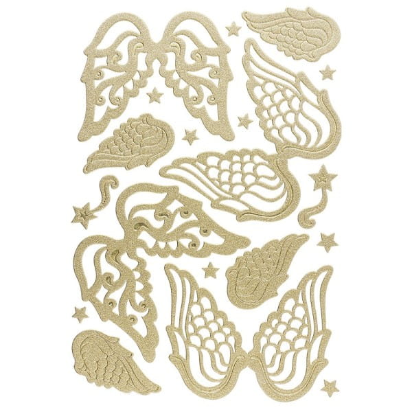 3-D Sticker, Deluxe Engelsflügel, verschiedene Größen, selbstklebend, gold