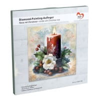 Diamond-Painting-Aufleger, Kerze mit Christrose, 20cm x 20cm, 370g/m², inkl. Zubehör