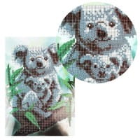 Diamond-Painting-Grußkarte, Koalas, DIN A4, inkl. Zubehör
