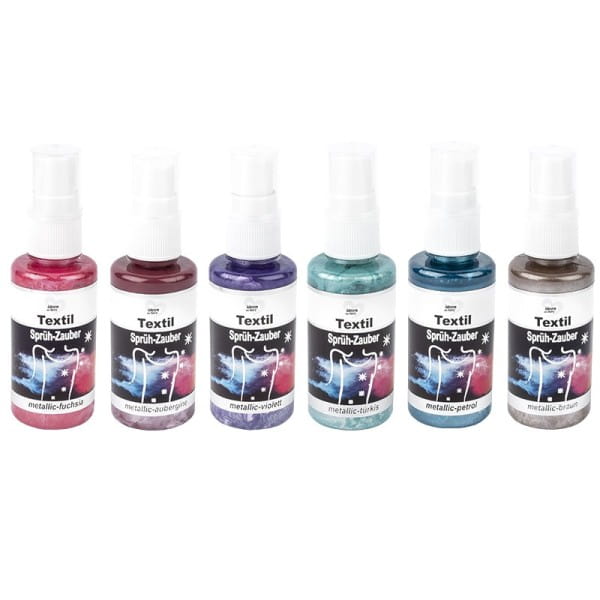 Textil-Sprüh-Zauber metallic 2/Textil-Sprühfarbe, 6 x 50ml, 6 Farben