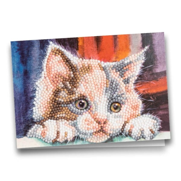 Diamond-Painting-Grußkarte, Katze, 16,5cm x 11,5cm, inkl. Zubehör