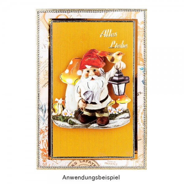 3-D Motive, Gartenzwerge, Gold-Gravur, 8cm, 10 Motive