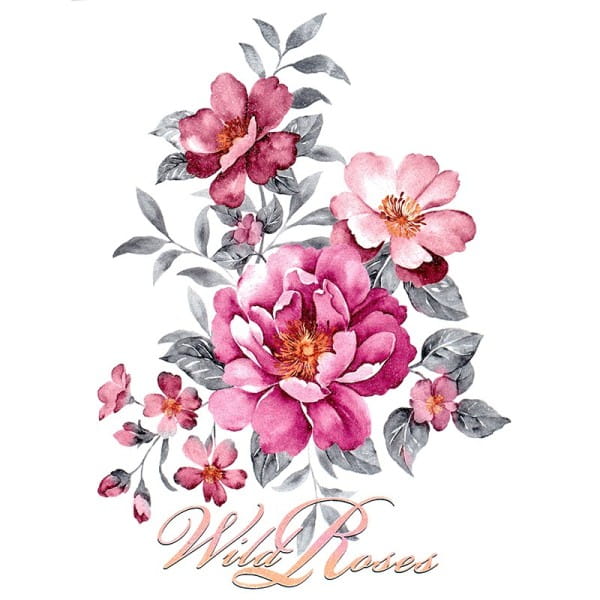 Color Bügeltransfer, Glitzer, DIN A4, Heckenrose