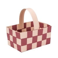 Flechtkörbe aus Papier, zum Selberflechten, 12cm x 8cm x 6,5cm, Pink- & Rottöne, 10 Stück