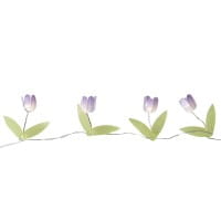 LED-Drahtlichterkette Blümchen, 10 LEDs in Warmweiß, 0,75m lang, Timer