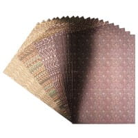 Motiv-Spiegelkarton, Metall-Ornamentik, 4 verschiedene Designs, DIN A4, 20 Bogen