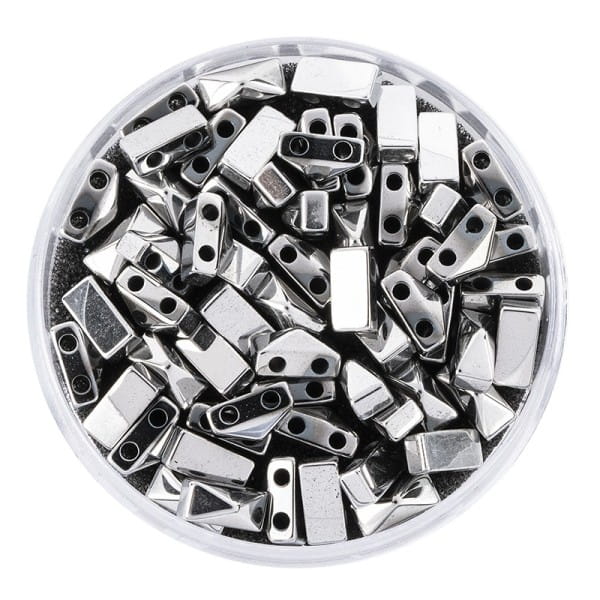 Hämatit-Perlen, Pyramide, 4mm x 6mm x 3mm, chromoptik-silber, 60 Stück