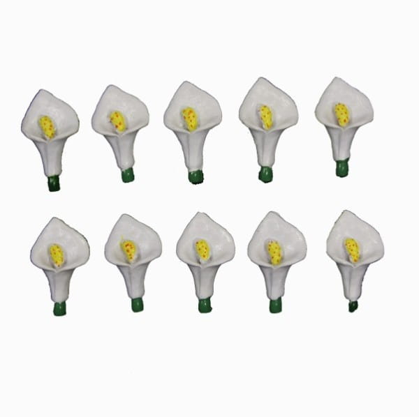 Relief-Blüte Calla, 3 x 2 cm, 10er Set
