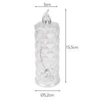 LED-Kerzen, Kristalloptik 1, transparent, 15,5cm hoch, 2 Stück