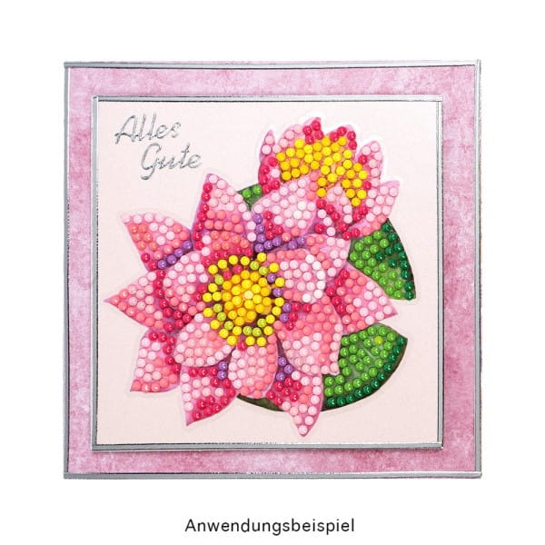 Diamond-Painting-Sticker, Elegante Blüten, DIN A4, 4 Bogen
