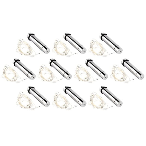LED-Flaschenlichter mit je 20 LED-Lichtern, Draht-Lichterkette, 10 Stück