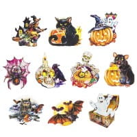 3-D Motive, Halloween, 7-11cm, 10 Motive