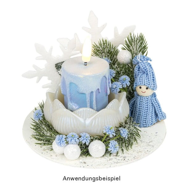 LED-Kerzen mit Echtwachsbeschichtung, creme, mit Wachstropfen, Ø 4,4cm, inkl. Timer, 4 Stück | Leucht-Deko | LED & Leucht-Deko | Deko- & Geschenkartikel