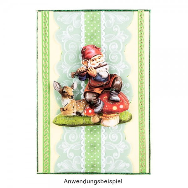 3-D Motive, Gartenzwerge, Gold-Gravur, 8cm, 10 Motive